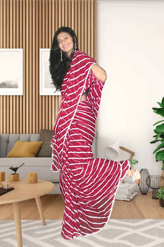 Aafreen Georgette Laheriya Saree with Blouse