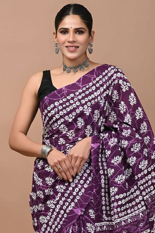Gulaabo Vibe Purple Power in Mulmul Saree