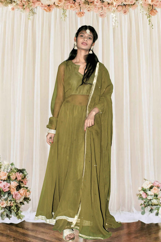 Heena Green Anarkali Suit Set