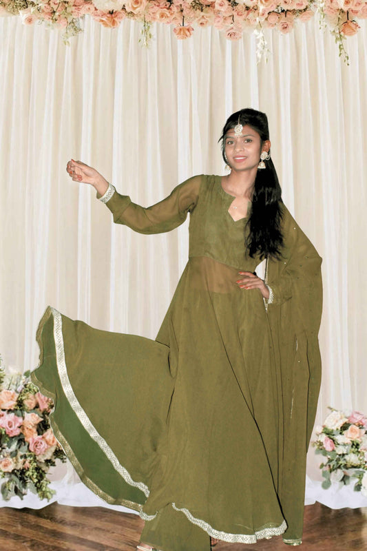 Heena Green Anarkali Suit Set